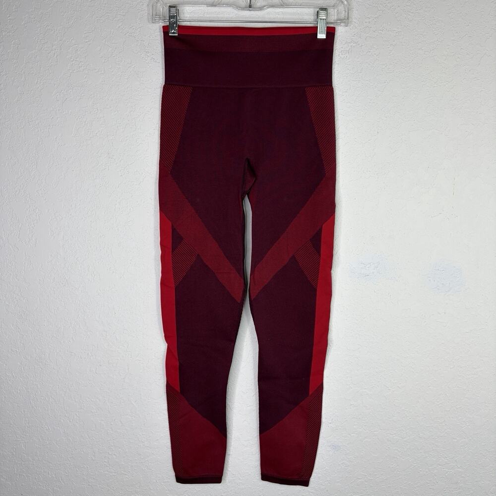 PINK Cool And Comfy Red & Burgundy Leggings Size S, stretchy, comfort, yoga, gym